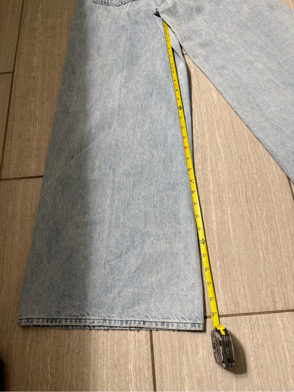 Light Blue Wide-Leg Heavy Denim Jeans - Unbranded - Picture 9 of 9